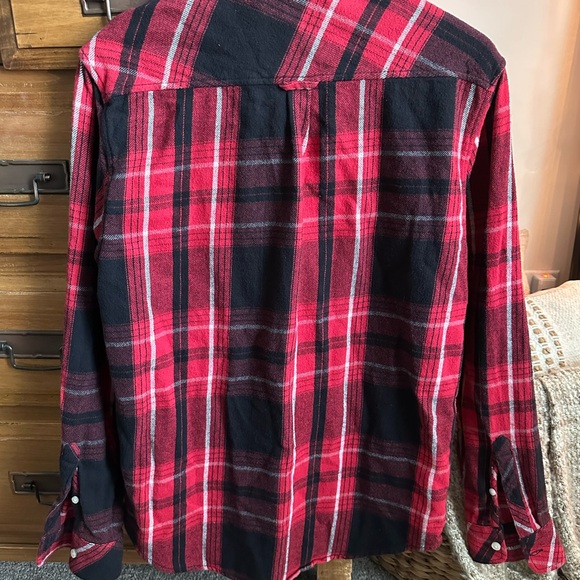 Chubbies Red and Black Plaid Button Down Shirt - Picture 3 of 3